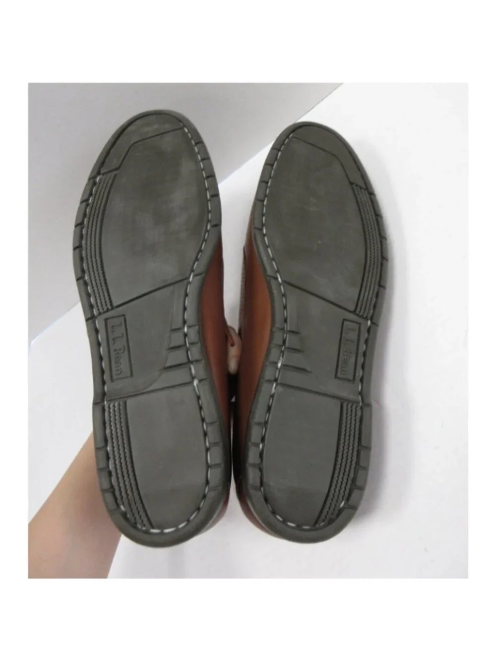 LL Bean Boat Shoes 11.5D Blucher Mocassin Leather Handsewn Lace Up NEW